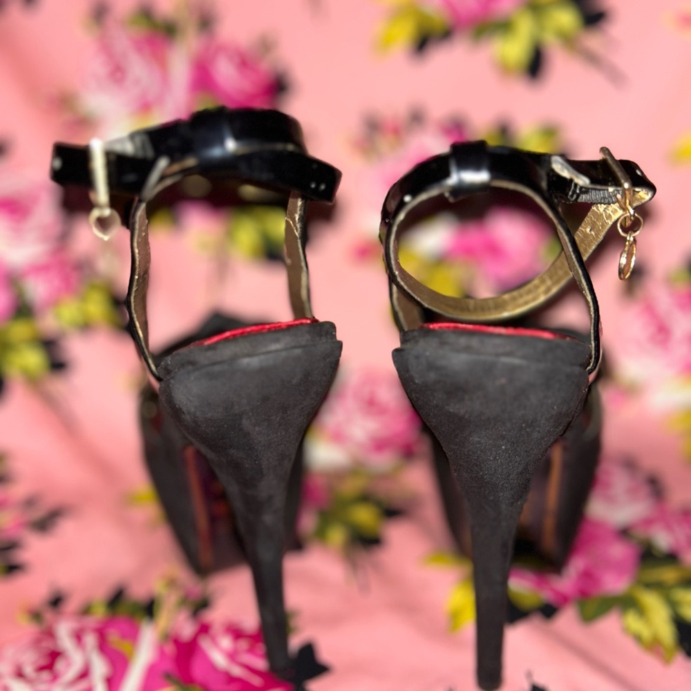 Sam Edelman pinup black satin bow platform heels 9.5 nib sexy pinup vixen kitten - Picture 6 of 17